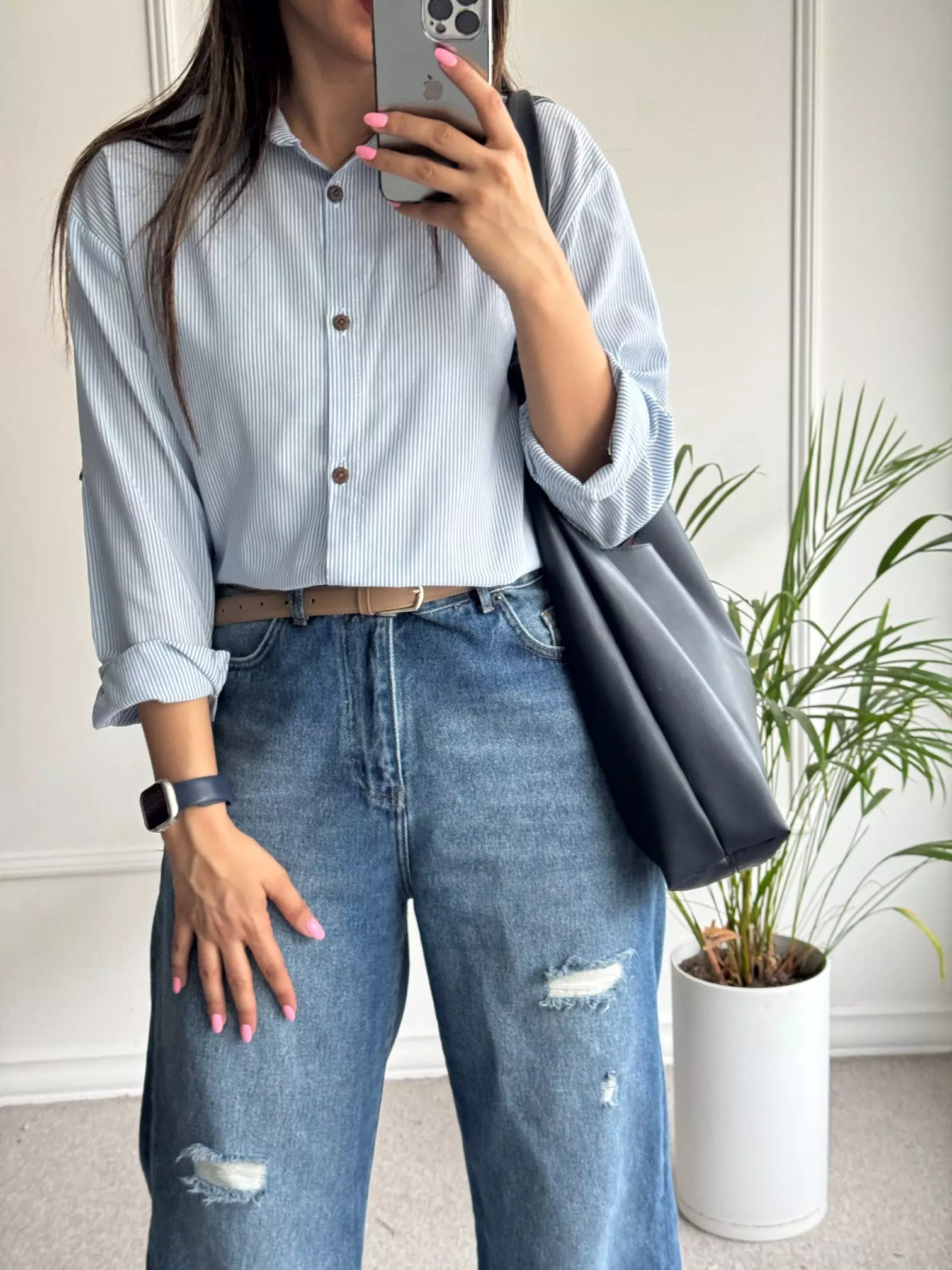 مانتو شومیزی راه راه ترندی